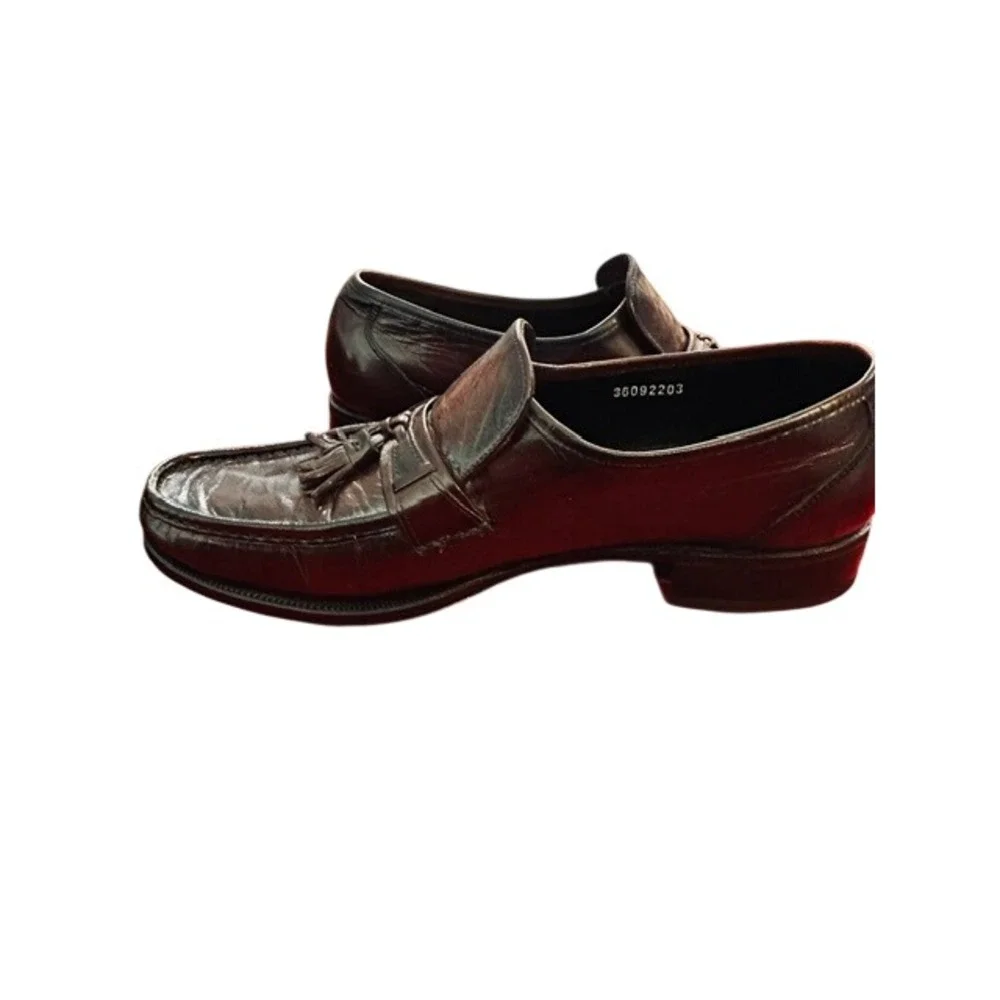 Florsheim Mens Tassel Loafers Burgundy Leather Kiltie Dress Shoes‎ Size 9 D